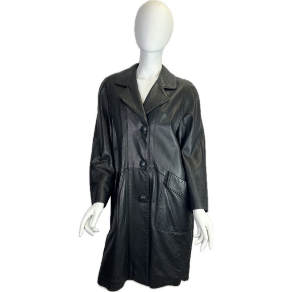 Denimaxx New York Soft Leather Mid Length Lined Winter Coat Size M - Picture 6 of 10